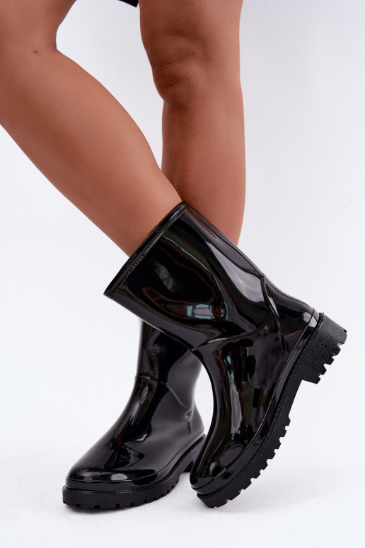 Botas de borracha femininas na cor preta Elvara