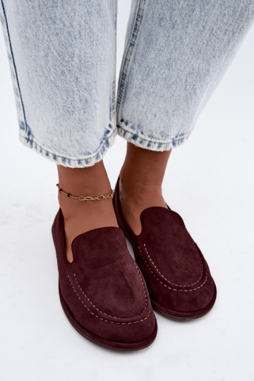 Mocassins femininos na cor bordô Mireliah