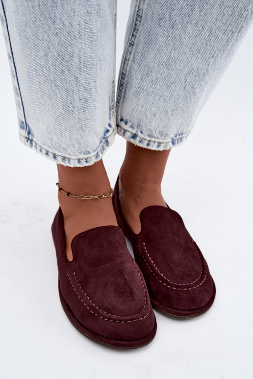 Mocassins femininos na cor bordô Mireliah