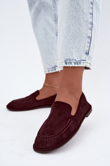 Mocassins femininos na cor bordô Mireliah 2