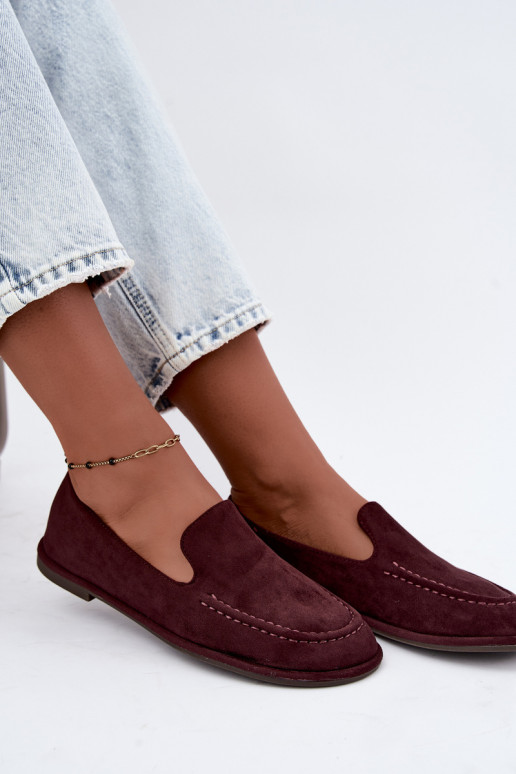 Mocassins femininos na cor bordô Mireliah