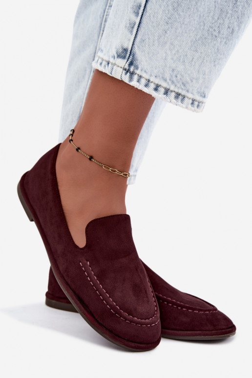 Mocassins femininos na cor bordô Mireliah
