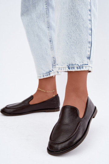 Mocassins femininos na cor chocolate Mireliah