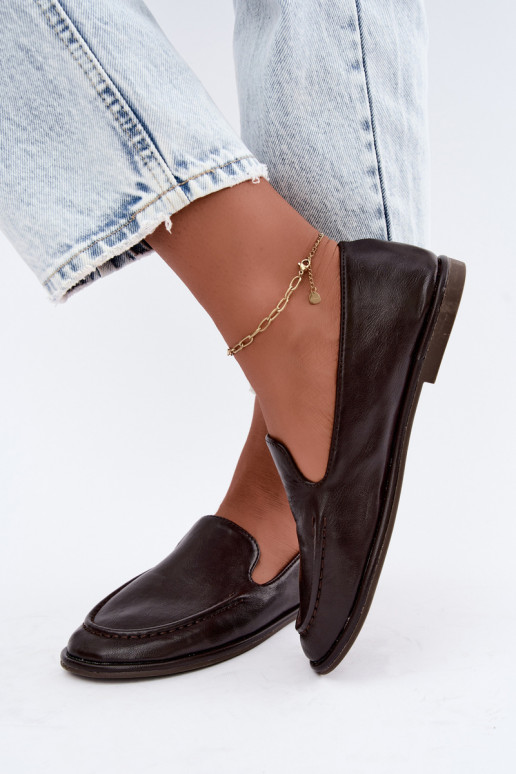 Mocassins femininos na cor chocolate Mireliah