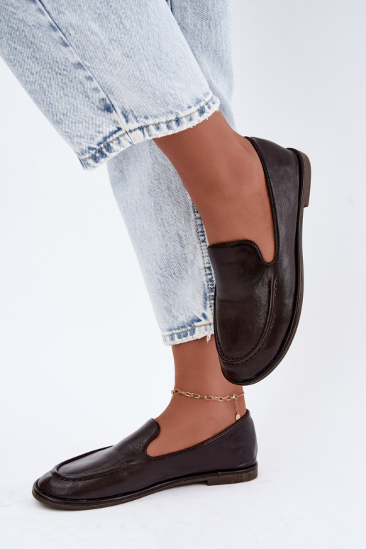 Mocassins femininos na cor chocolate Mireliah