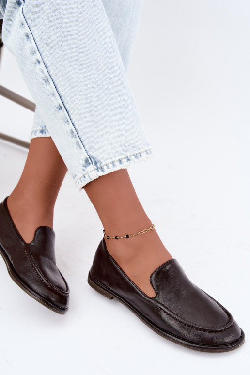 Mocassins femininos na cor chocolate Mireliah