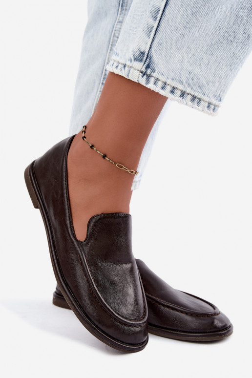 Mocassins femininos na cor chocolate Mireliah