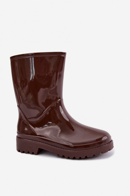 Botas femininas de borracha na cor marrom escuro Elvara