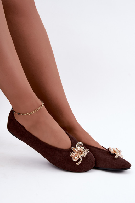 Bailarinas com enfeites em cor de chocolate Briellea