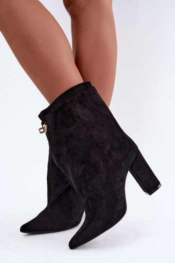 Botins negros quentes de slip-on com salto Fiametta 2