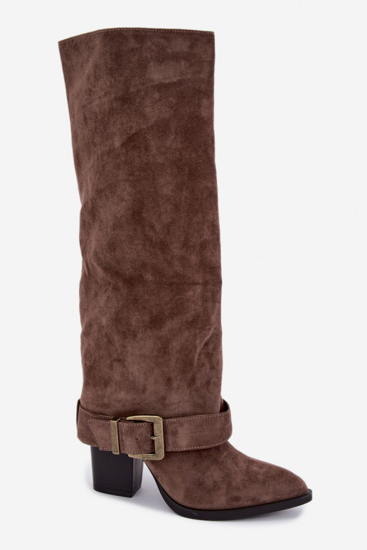 Botins chaki com saltos e fivelas Mirea