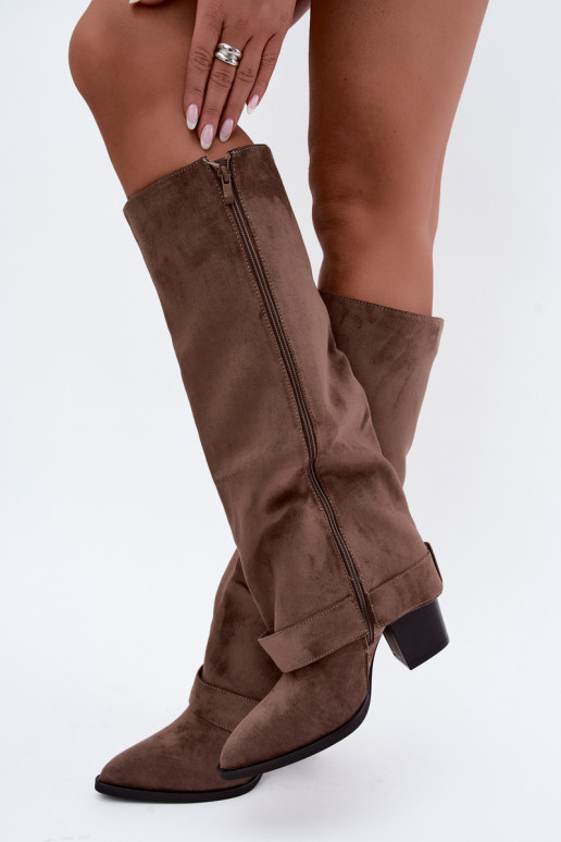 Botins chaki com saltos e fivelas Mirea