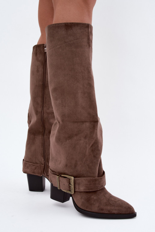 Botins chaki com saltos e fivelas Mirea