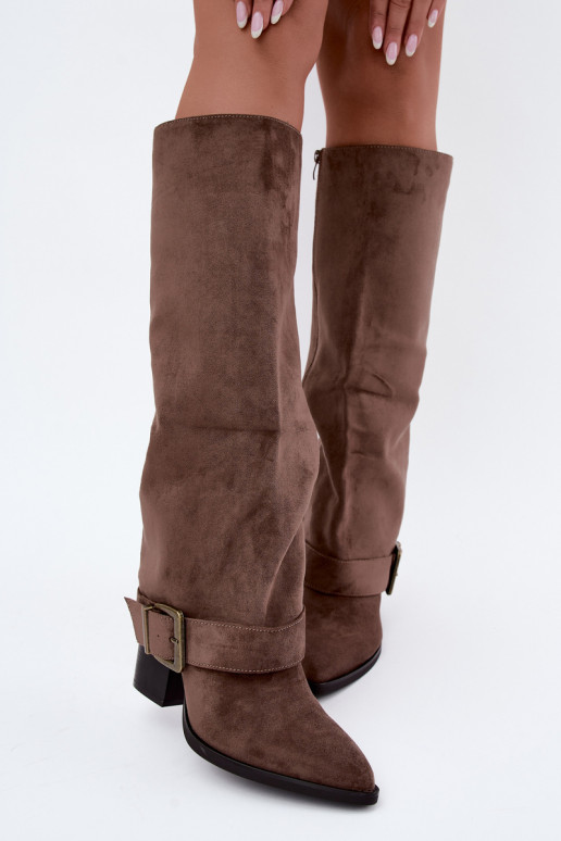 Botins chaki com saltos e fivelas Mirea