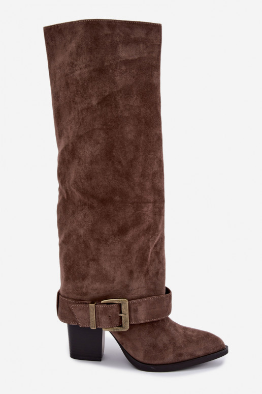 Botins chaki com saltos e fivelas Mirea