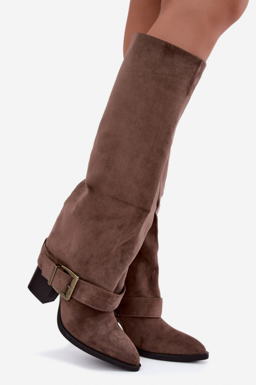 Botins chaki com saltos e fivelas Mirea
