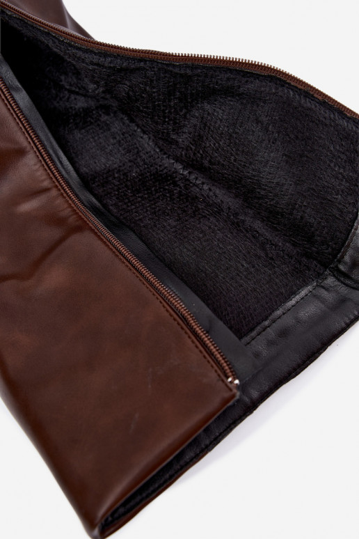 Botas longas castanhas quentes com fivelas Astrella
