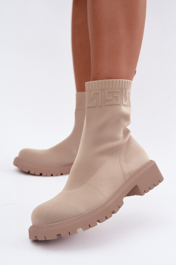 Botins de areia estilo meia com saltos largos Isaline