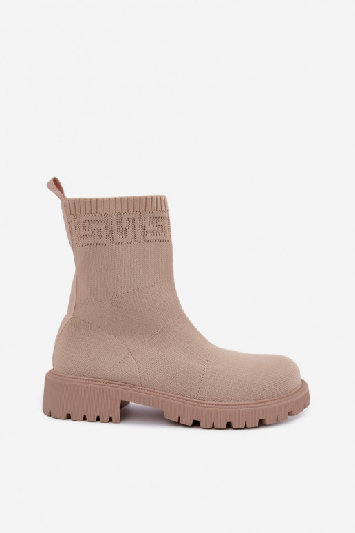 Botins de areia estilo meia com saltos largos Isaline