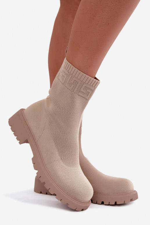 Botins de areia estilo meia com saltos largos Isaline