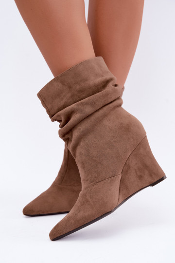 Botins de areia enrugados com plataforma Thalene
