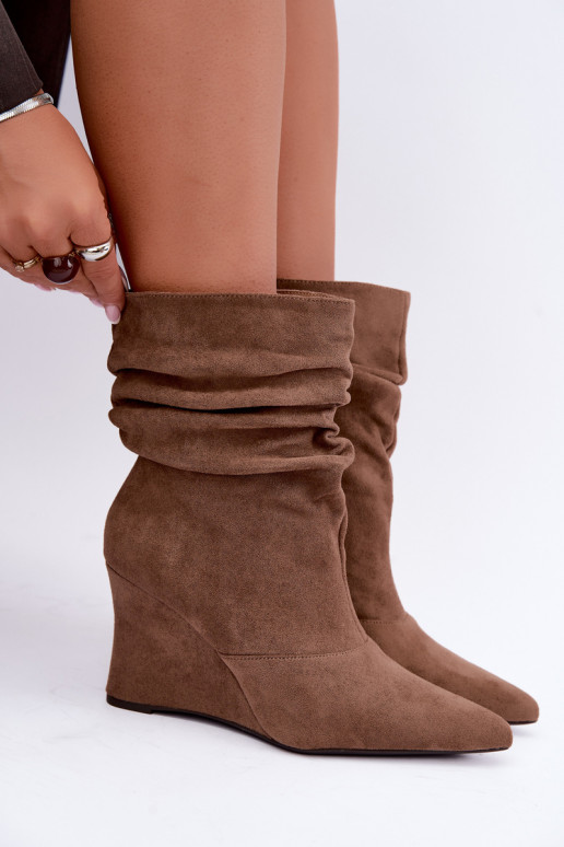 Botins de areia enrugados com plataforma Thalene