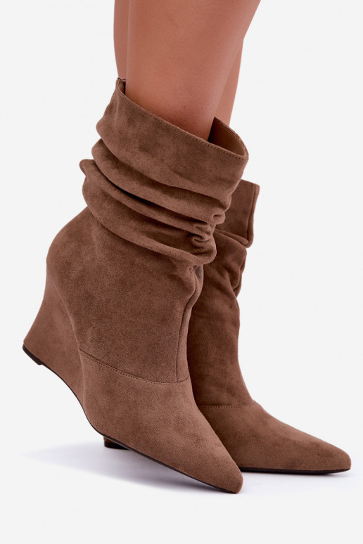 Botins de areia enrugados com plataforma Thalene