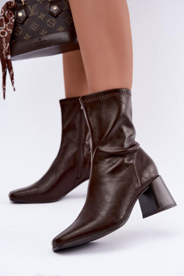 Botins castanhos femininos Veradis 2