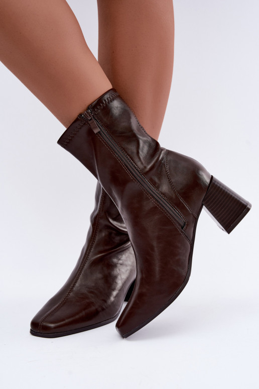 Botins castanhos femininos Veradis