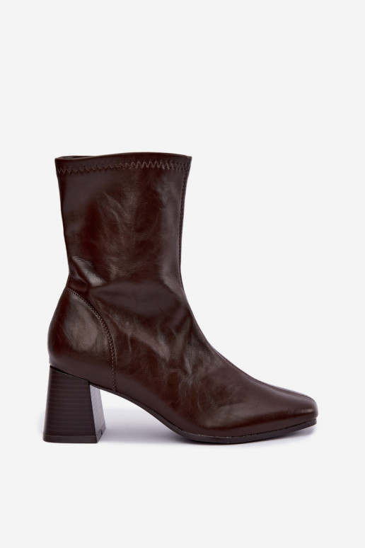 Botins castanhos femininos Veradis