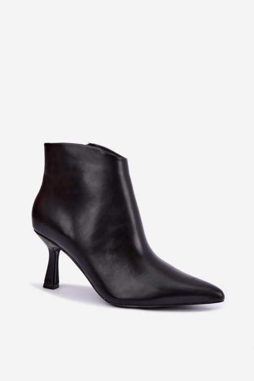 Botins pretos de bico Florenne