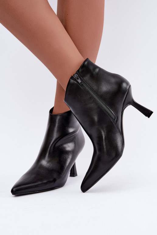 Botins pretos de bico Florenne