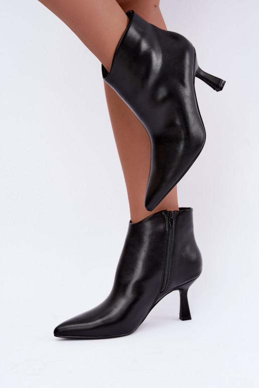 Botins pretos de bico Florenne
