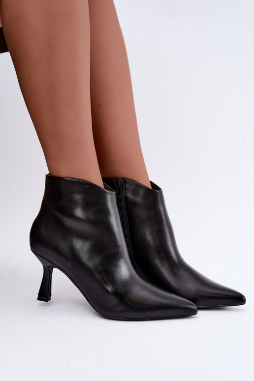 Botins pretos de bico Florenne