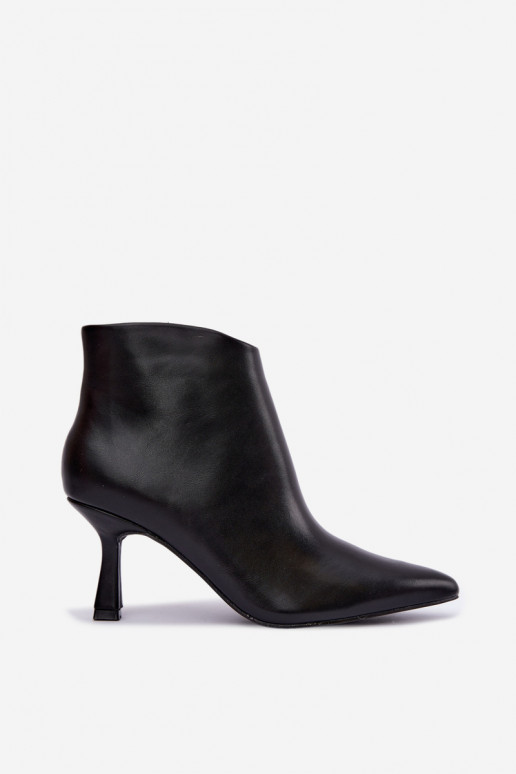 Botins pretos de bico Florenne