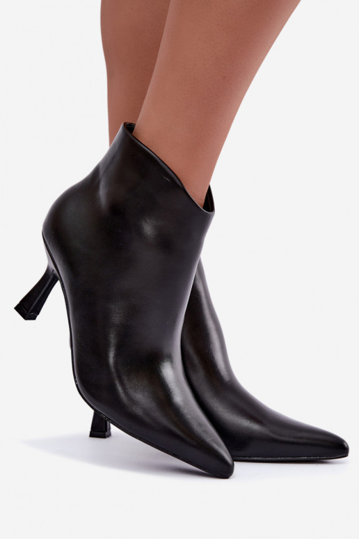 Botins pretos de bico Florenne