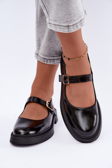 Sapatos pretos com saltos largos Lareine 2