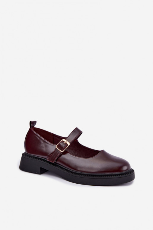 Sapatos bordeaux com saltos largos Lareine