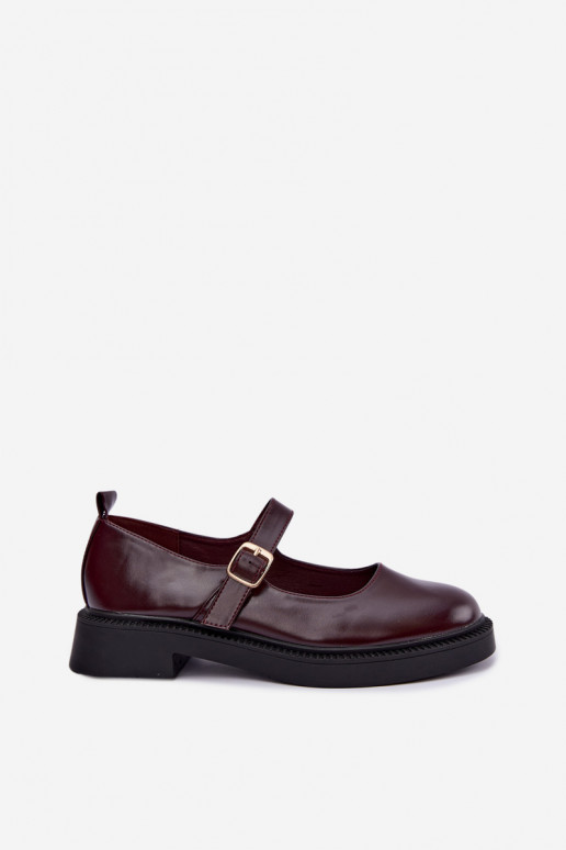 Sapatos bordeaux com saltos largos Lareine