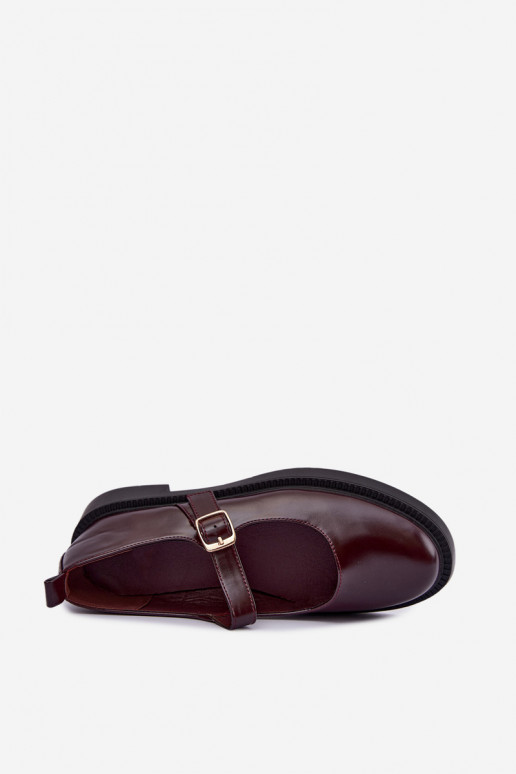 Sapatos bordeaux com saltos largos Lareine