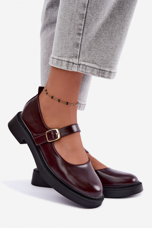 Sapatos bordeaux com saltos largos Lareine
