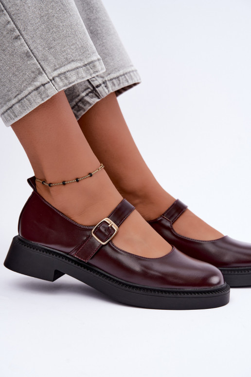 Sapatos bordeaux com saltos largos Lareine