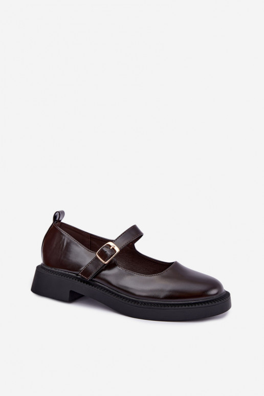 Sapatos de chocolate com saltos largos Lareine