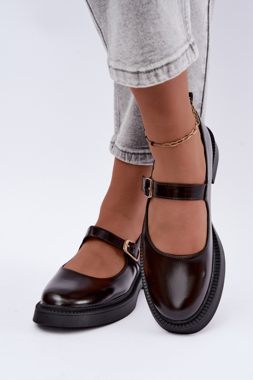 Sapatos de chocolate com saltos largos Lareine