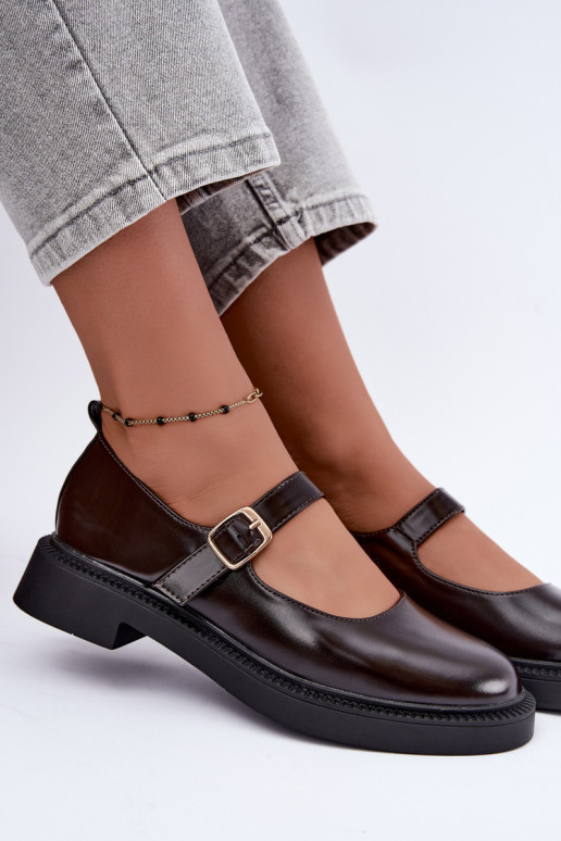 Sapatos de chocolate com saltos largos Lareine