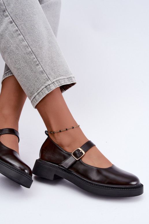 Sapatos de chocolate com saltos largos Lareine