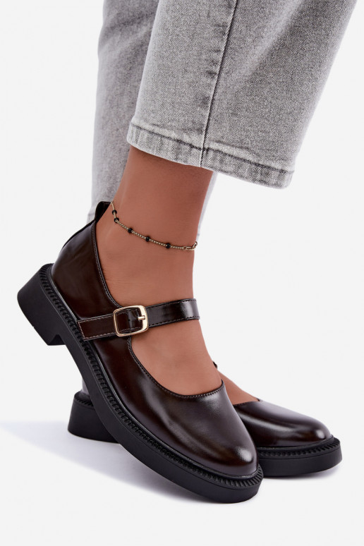 Sapatos de chocolate com saltos largos Lareine