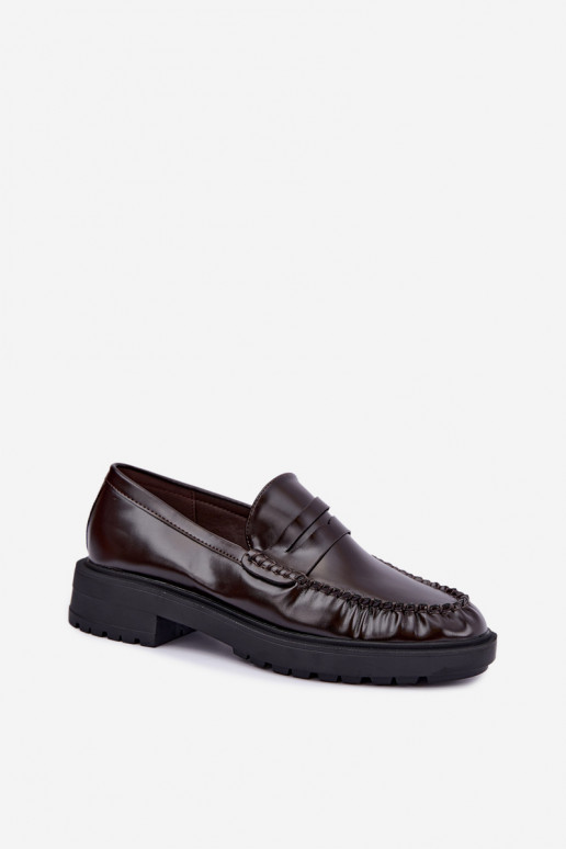 Mocassins de chocolate com babados Rhosyn