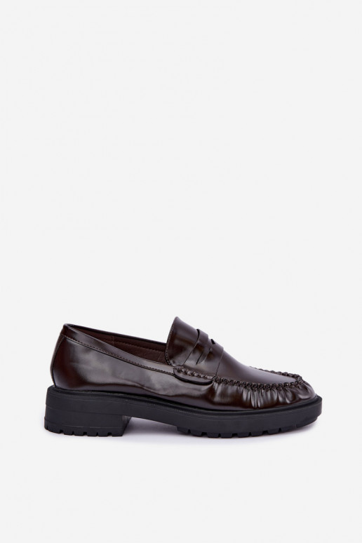 Mocassins de chocolate com babados Rhosyn