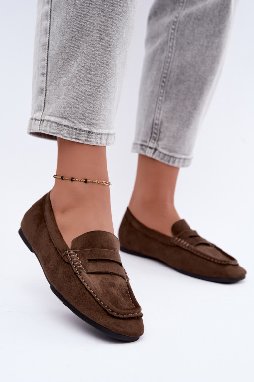 Sylvana mocassins planos femininos na cor areia